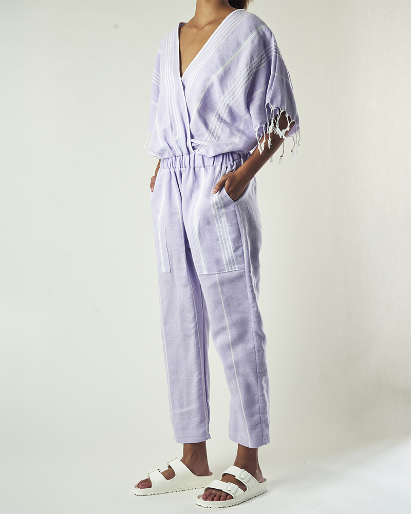 Paradised Merri Jumpsuit in lilac Turkish Towel