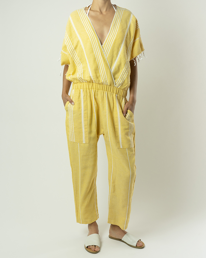 Paradised Merri Jumpsuit in yellow Turkish Towel