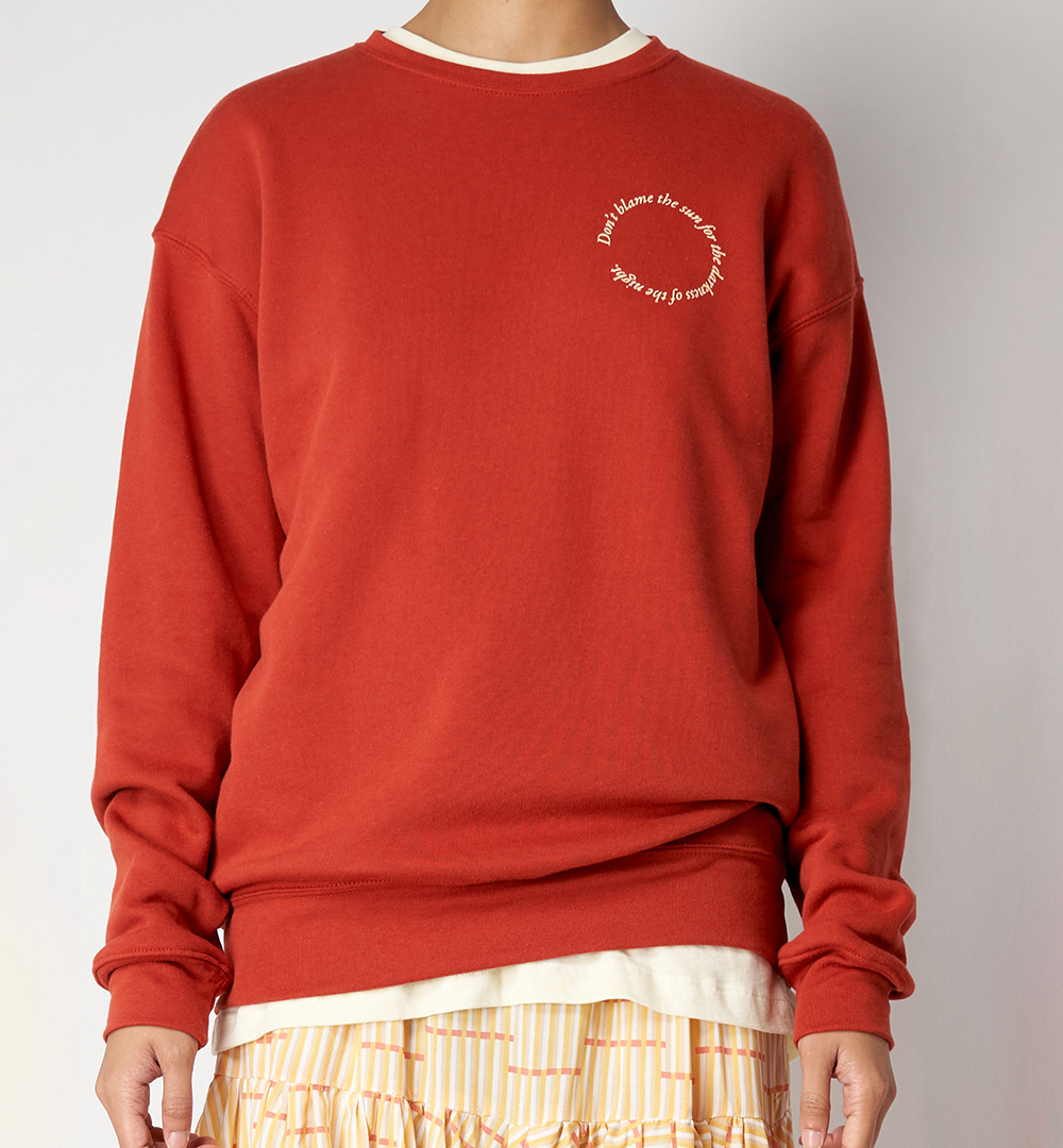 Paradised brick Don't Blame The Sun crewneck sweatshirt