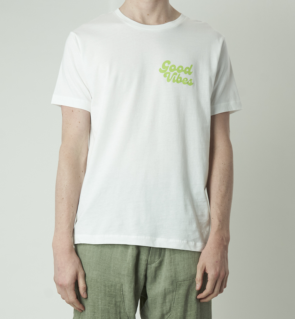 Paradised white Good Vibes Tee